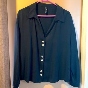 Black button up shirt by Zara trf collection